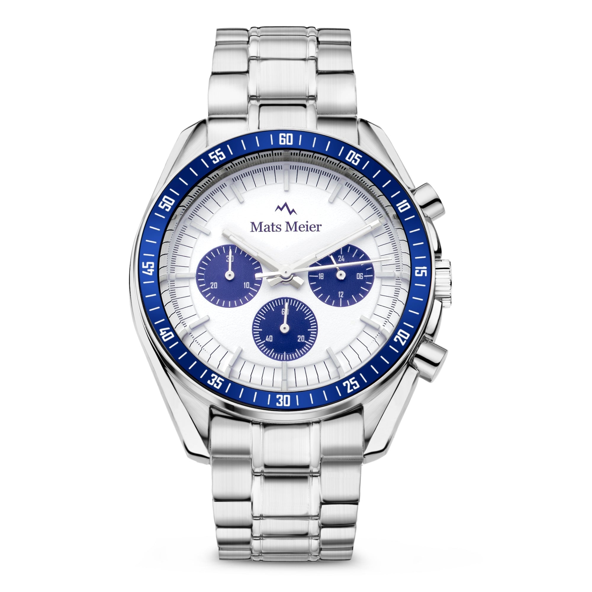 Arosa Racing chronograph mens watch silver coloured and white