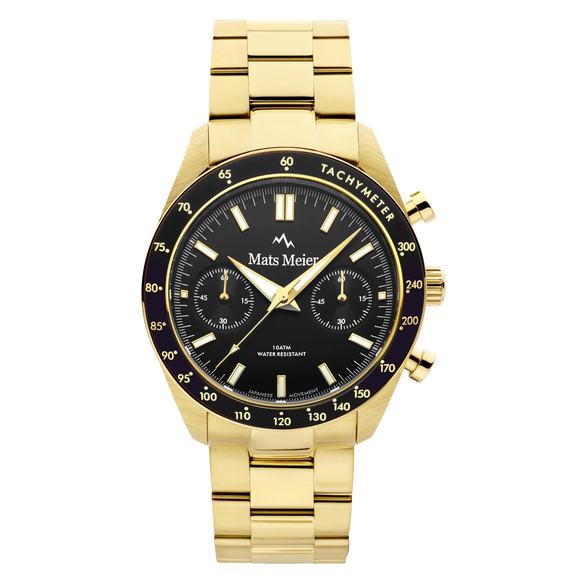 Arosa Racing chronograph mens watch gold coloured and black 42 mm  