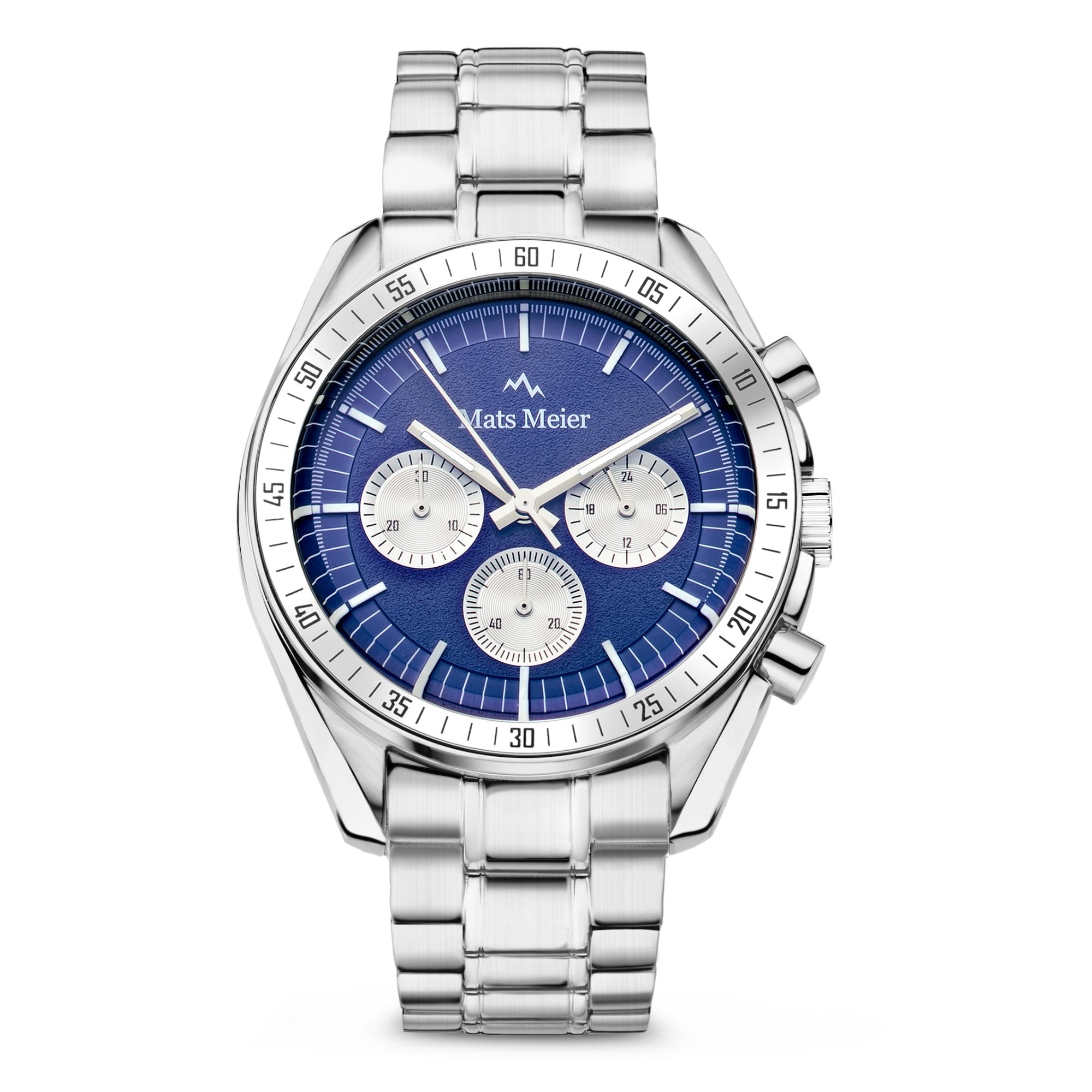 Arosa Racing chronograph mens watch silver coloured and blue   