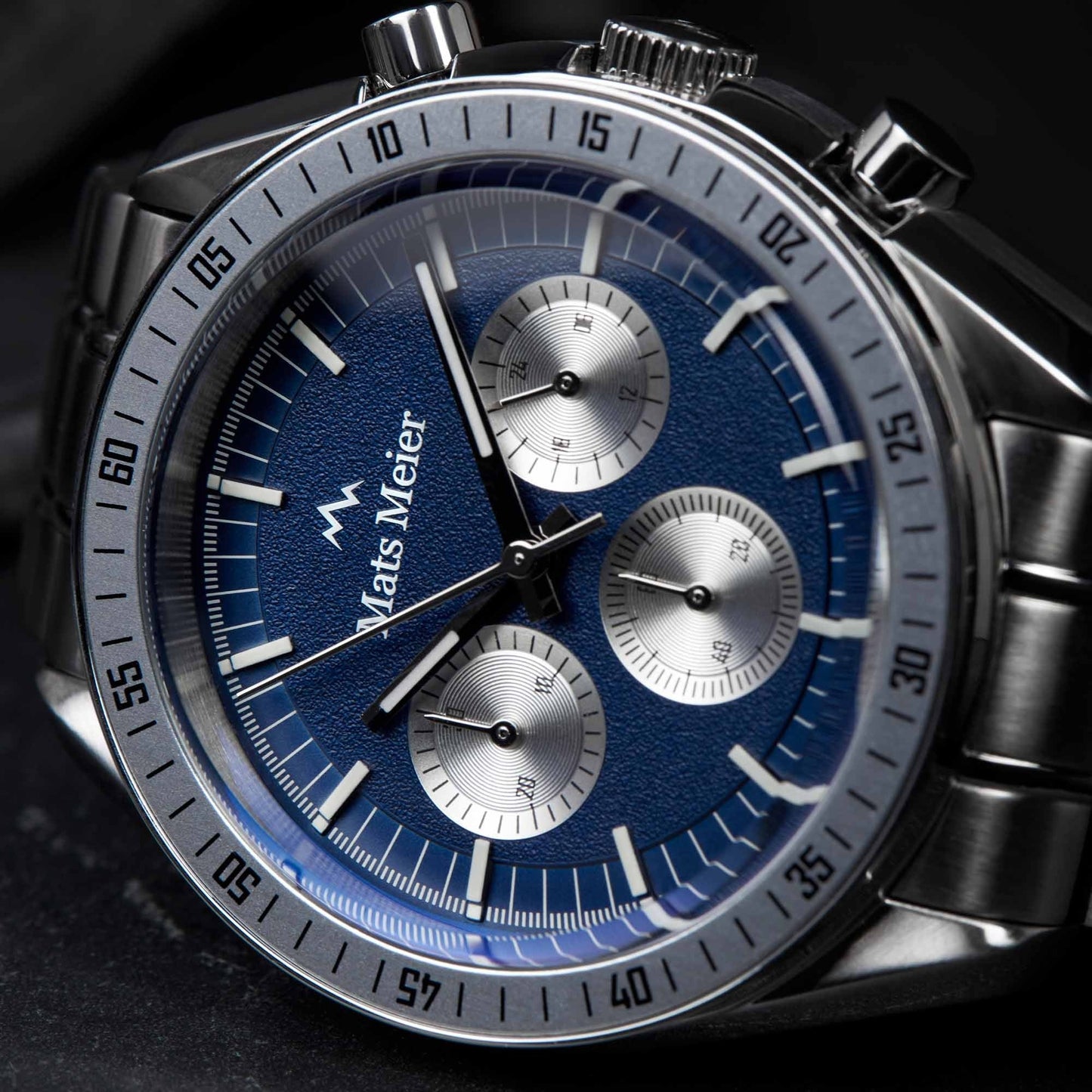 Arosa Racing chronograph mens watch silver coloured and blue   